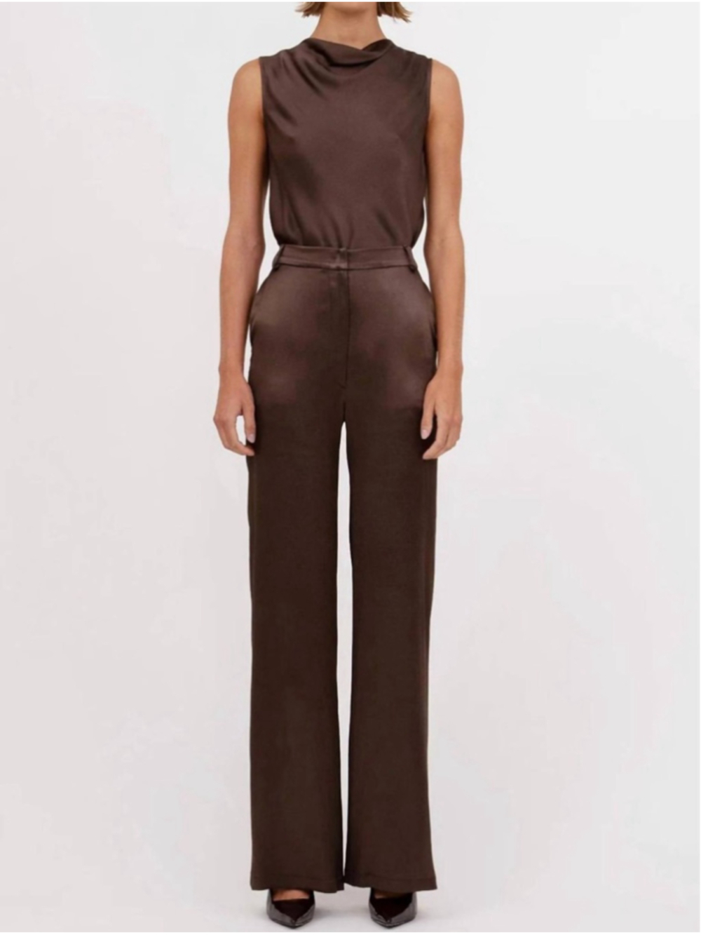 NWT NONchalant Label Maisy High Neck Top Chocolate Sz S